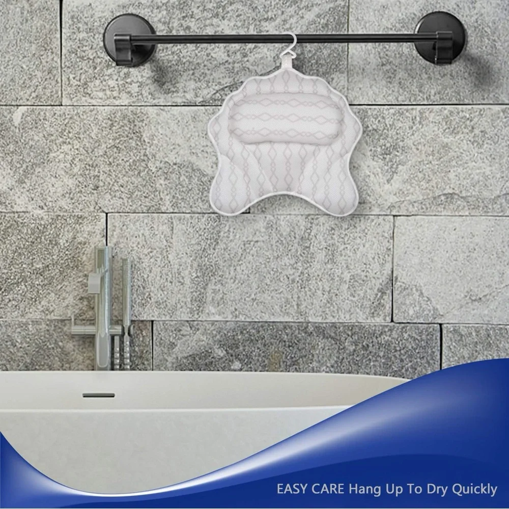 Bath Pillow Bath Tub Cushion for Head Neck Shoulder 3D